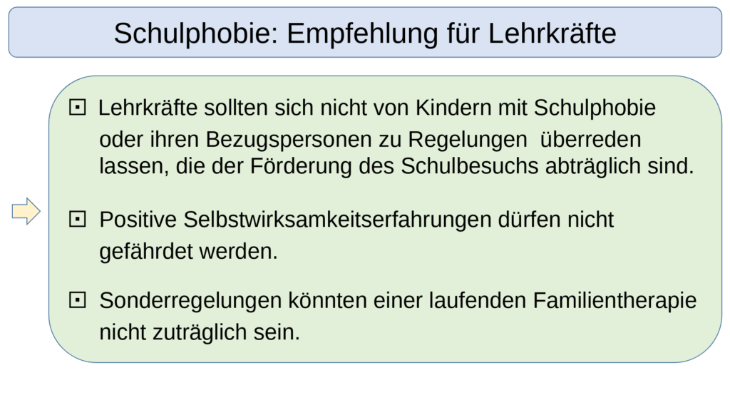 Schulphobie: Empfehlung für Lehrkräfte - Fortbildungsmaterial