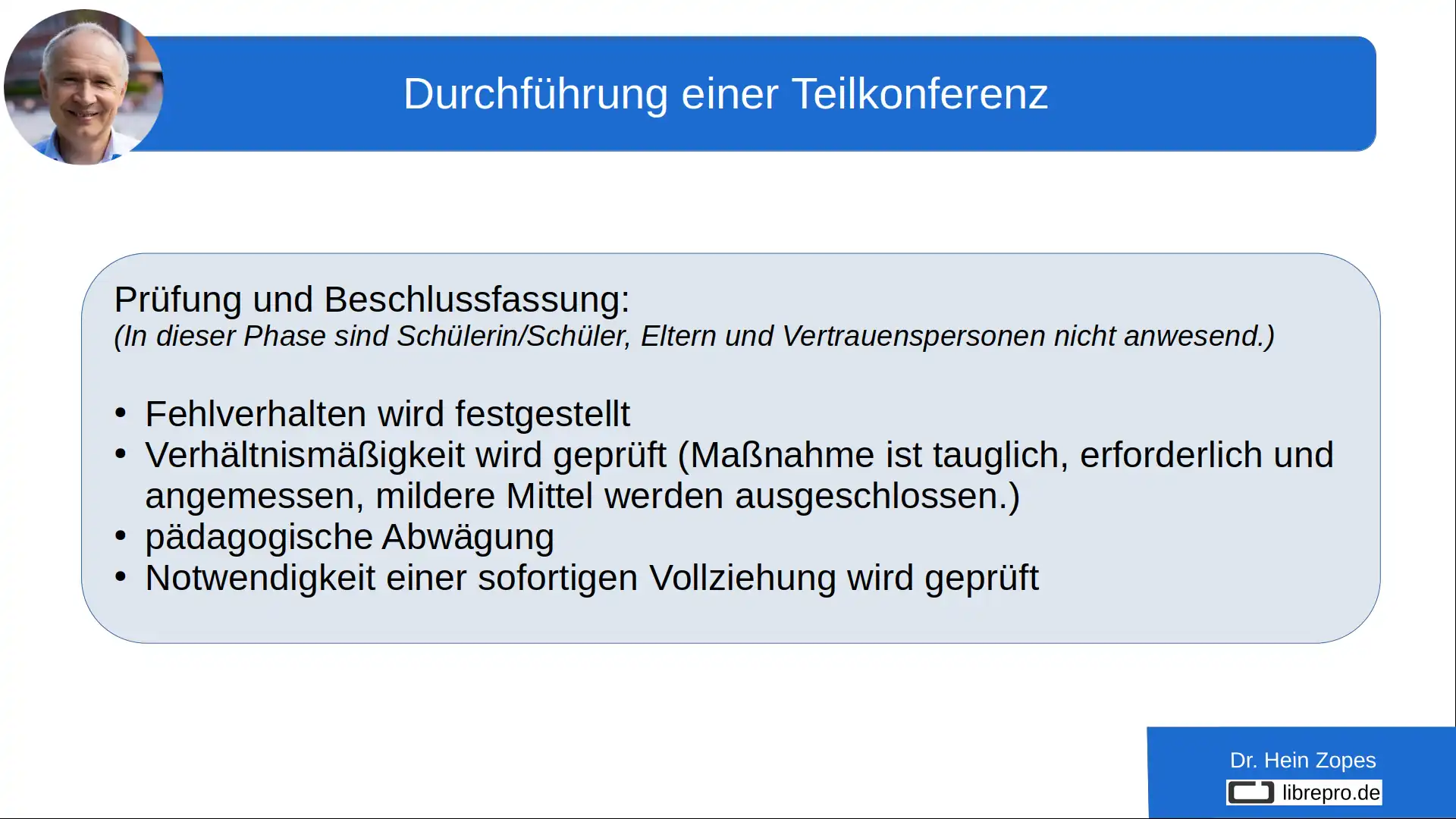 Hinweise zur Durchführung einer Teilkonferenz II