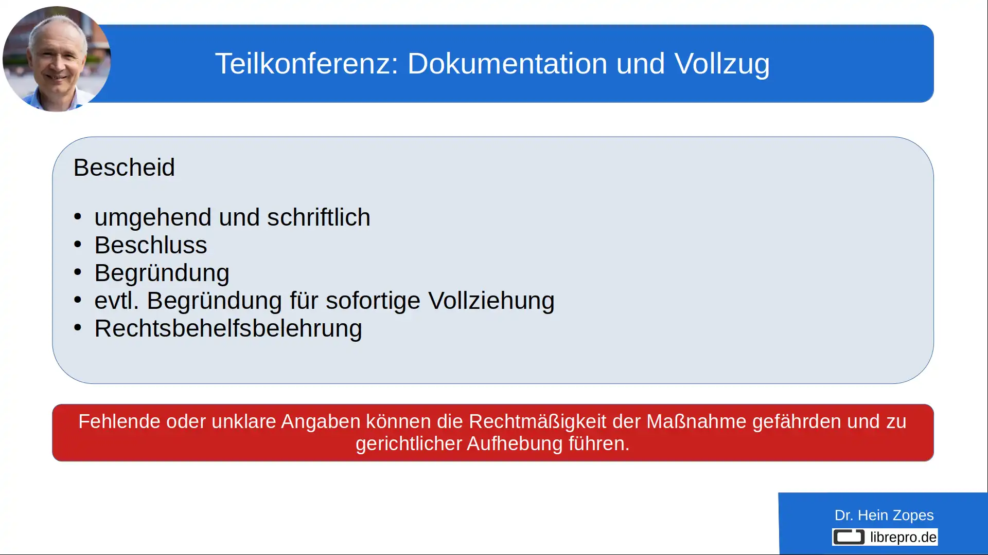 Teilkonferenz Bescheid