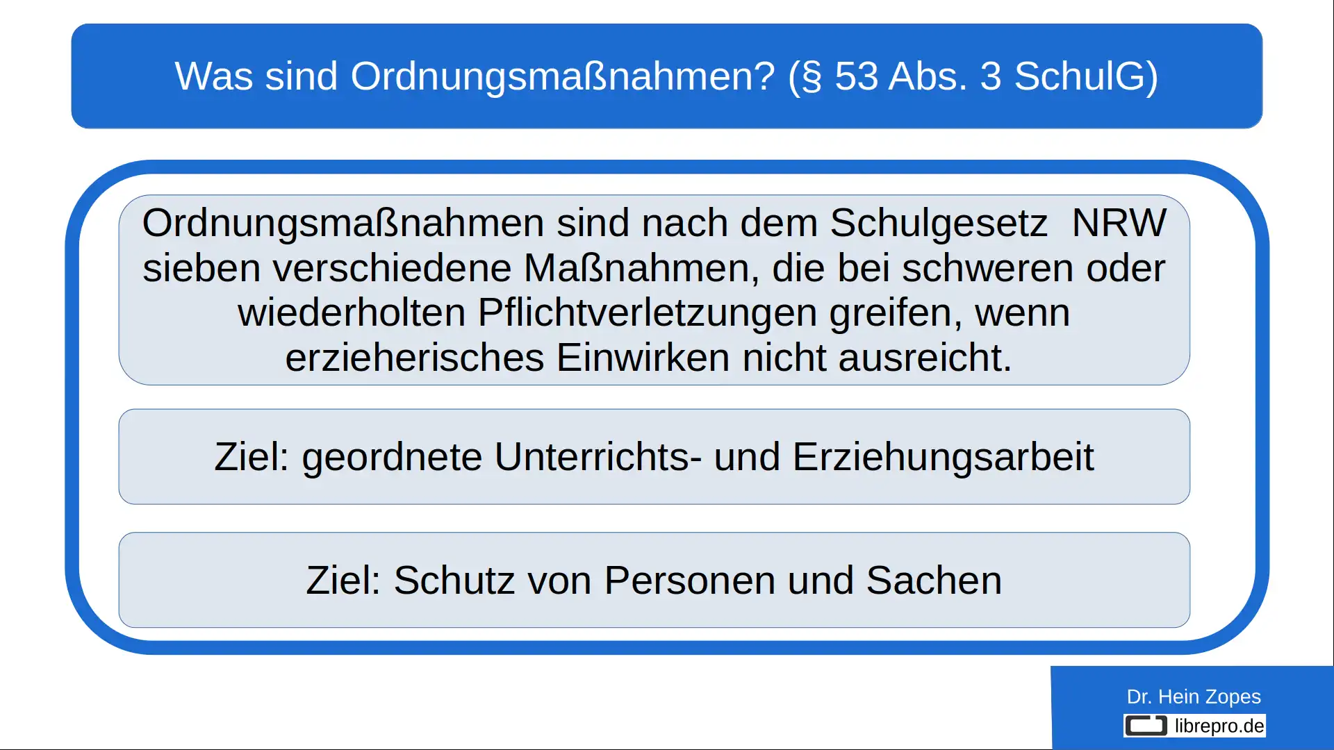 Was sind Ordnungsmaßnahmen?